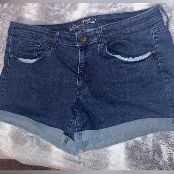 Universal Thread Pants - Universal Thread Dark Blue Jean Shorts with rolled hem